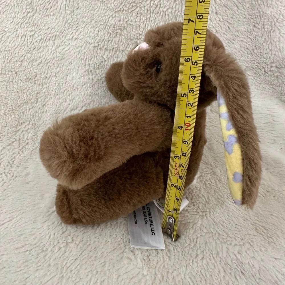 Animal Adventure Raina Bunny Brown Yellow Butterfly Ears 7” Plush Toy Stuffed